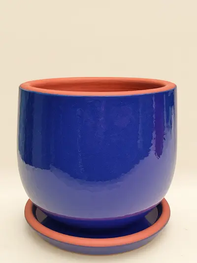 Lacivert Sırlı No 1 Ø14cm -  Saksilar - Lalezar Botanik